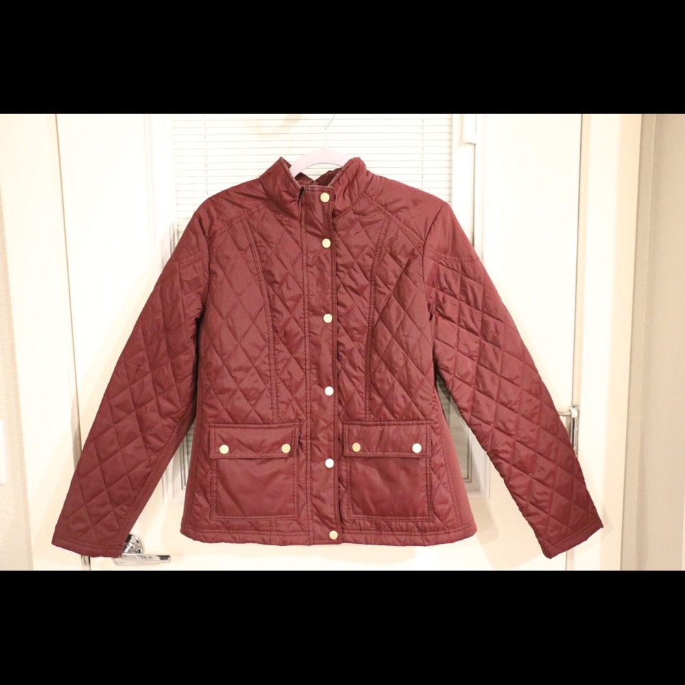 Maroon Jacket, quilted detail, size L